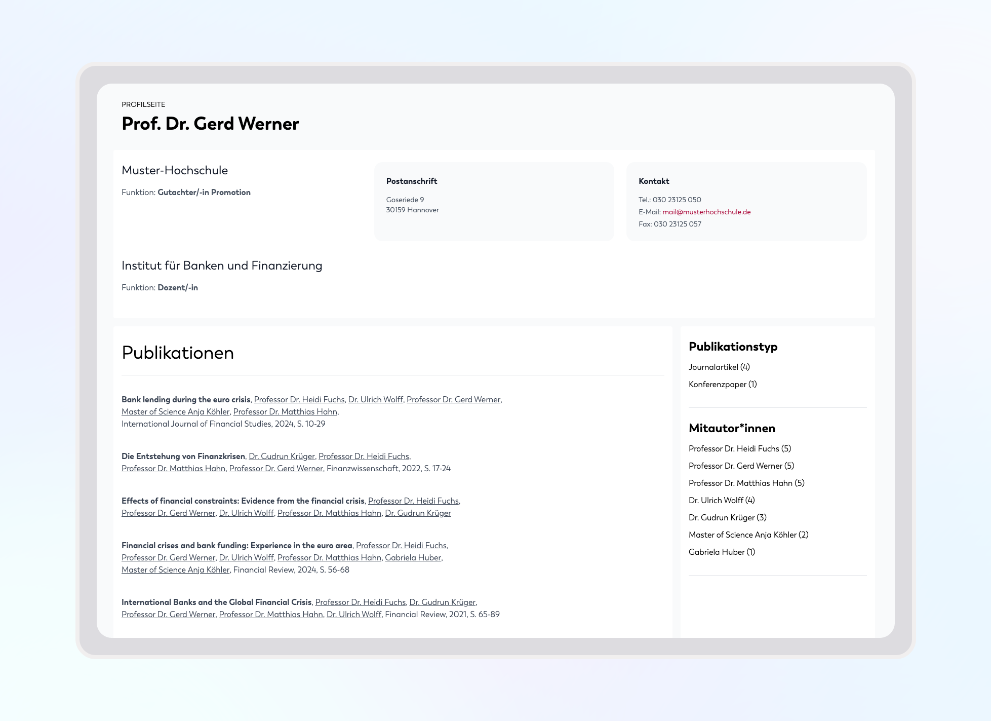 Profilseite HIO-Publisher Profilseite HIO-Publisher