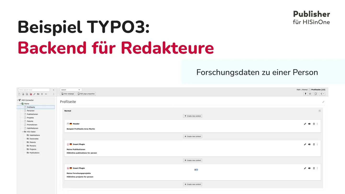 Folie 49: Beispiel TYPO3: Backend für Redakteur:innen