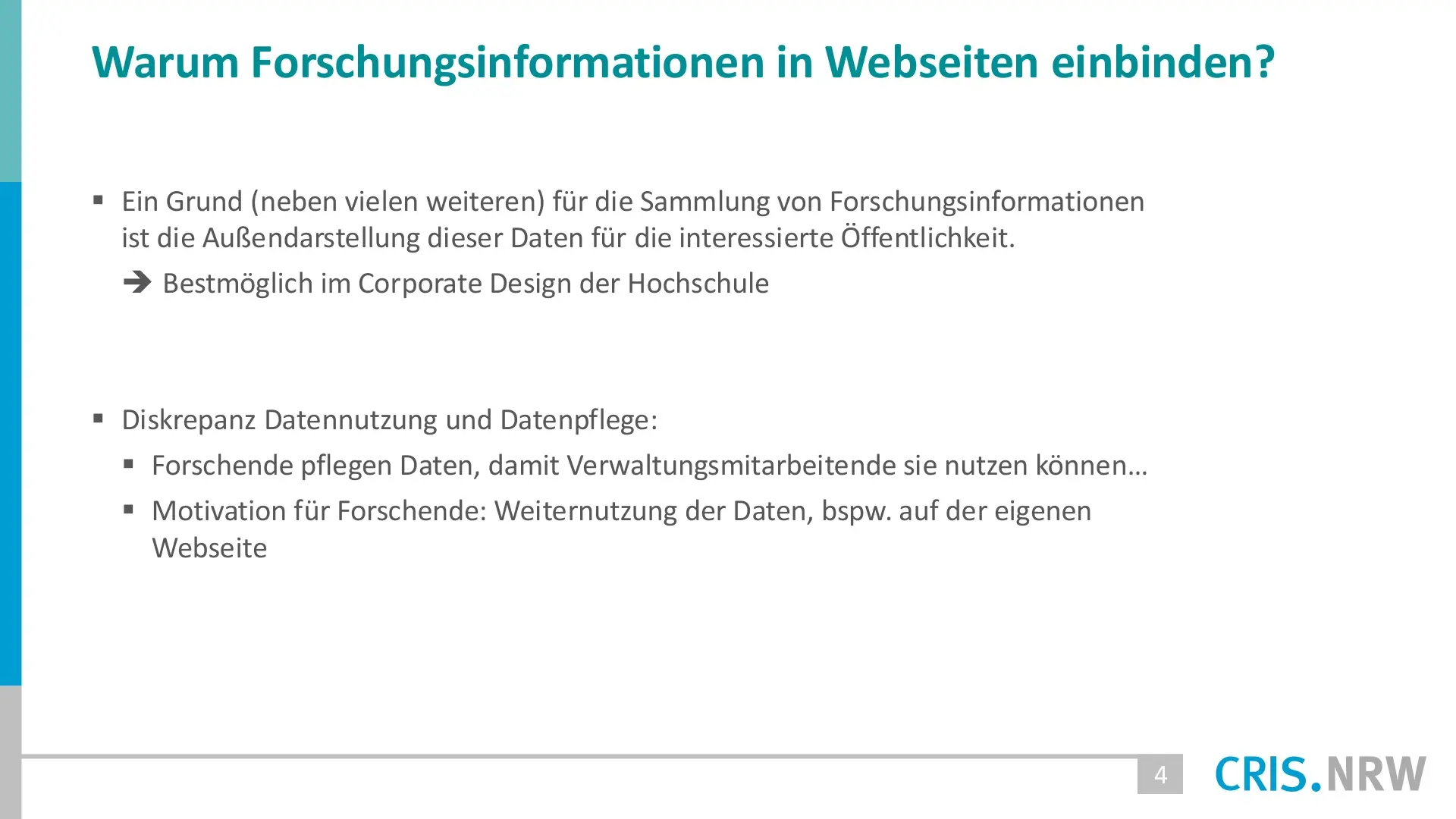 Folie 53: Warum Forschungsinformationen in Webseiten einbinden?