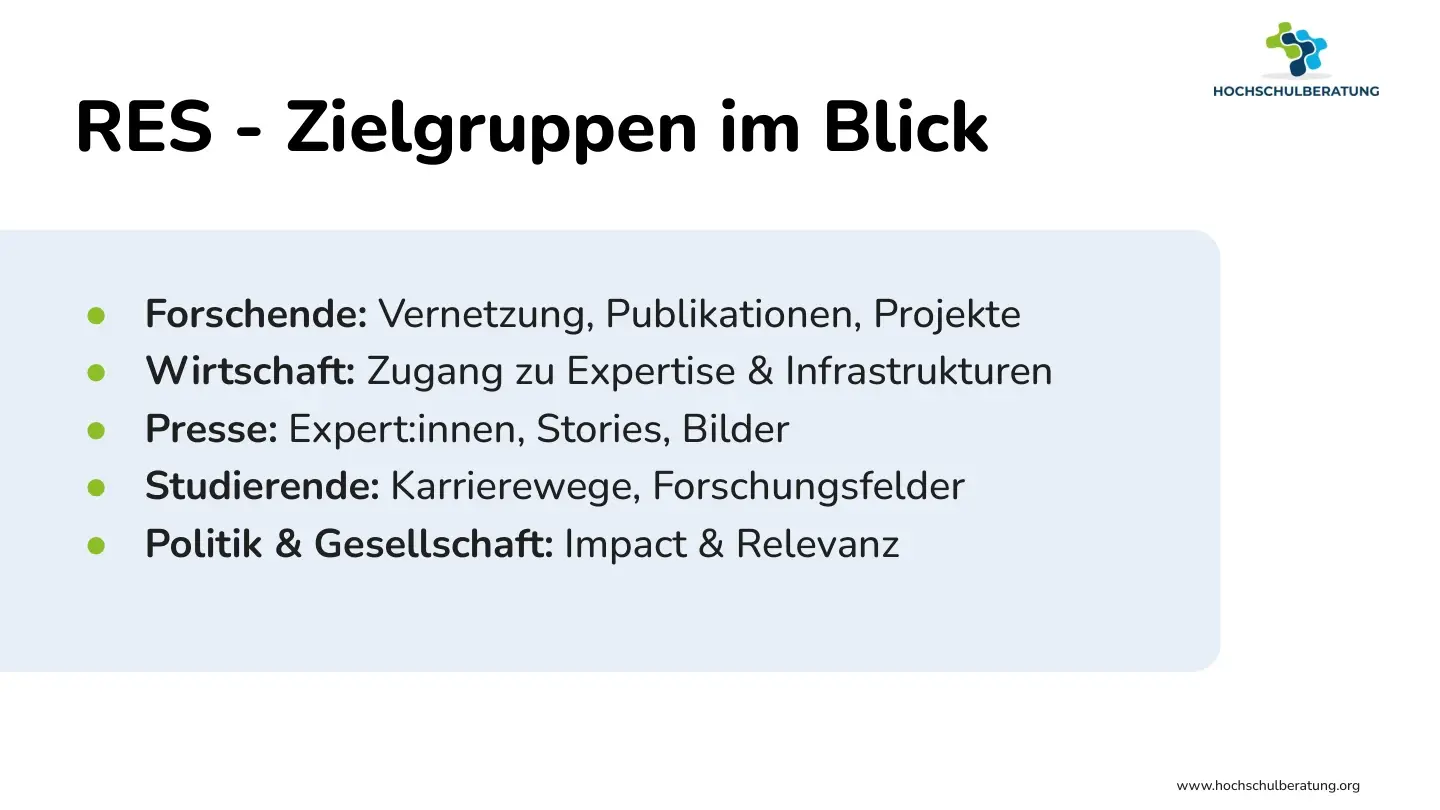 Folie 5: RES - Zielgruppen im Blick