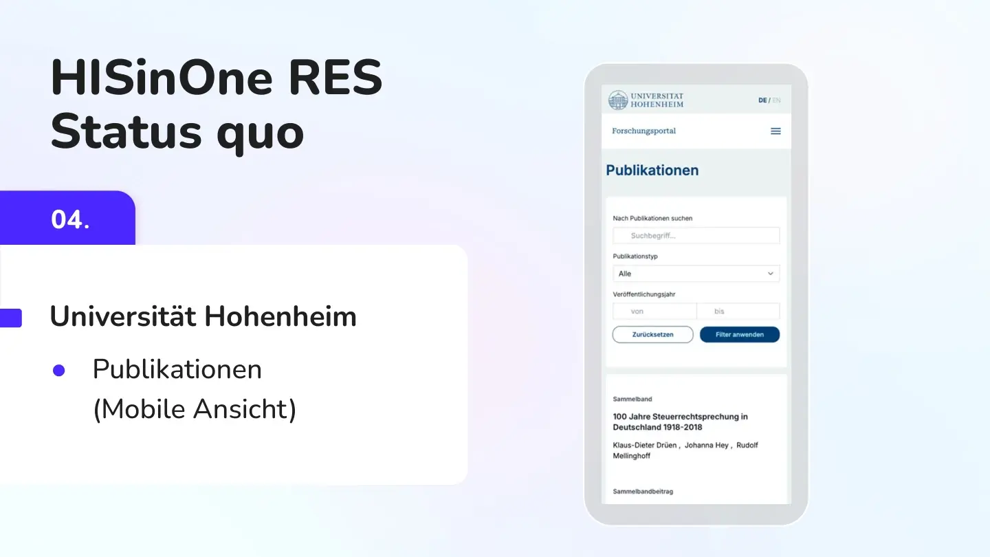 Folie 18: HISinOne RES Status quo — Universität Hohenheim