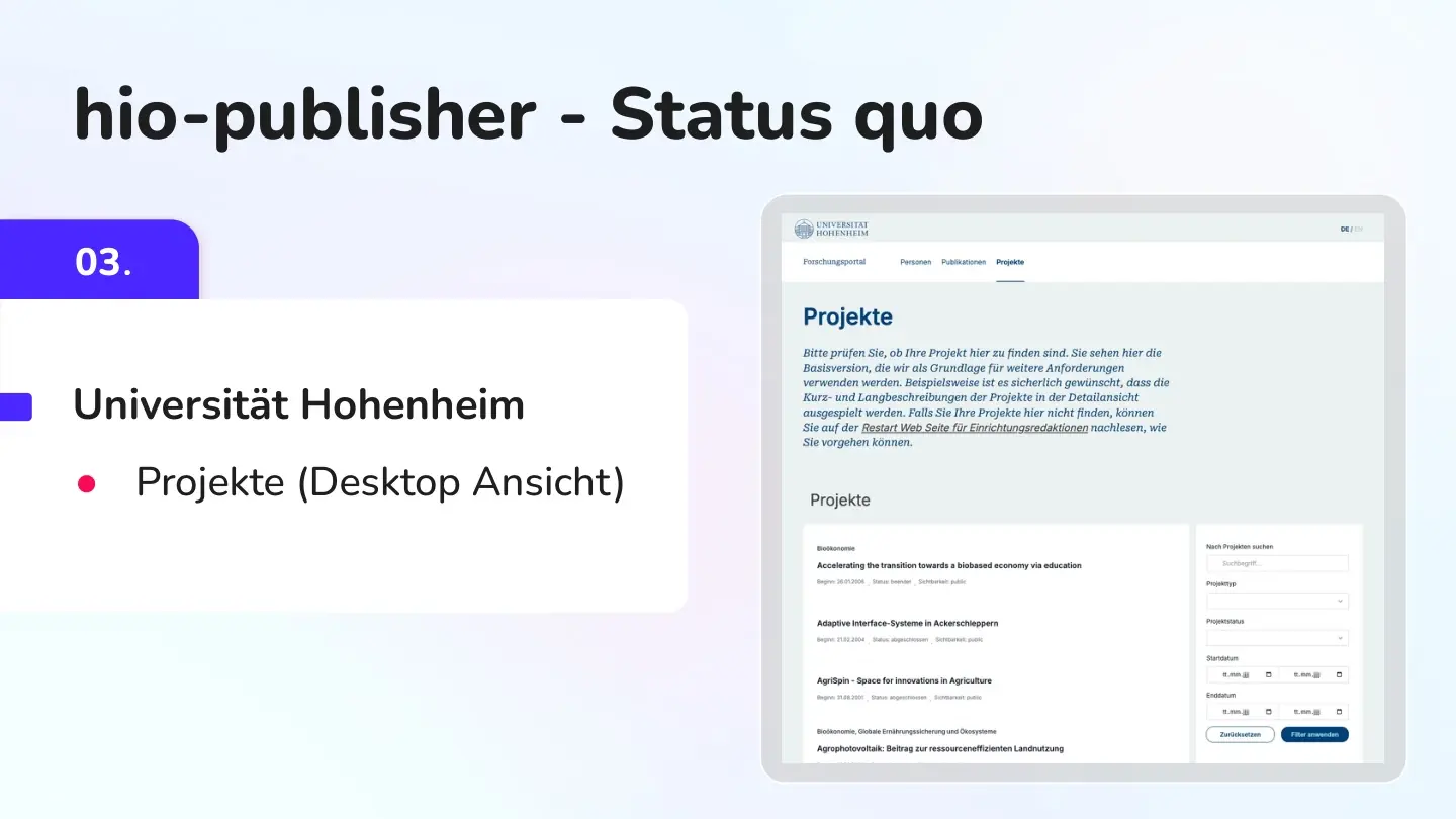 Folie 13: hio-publisher - Status quo