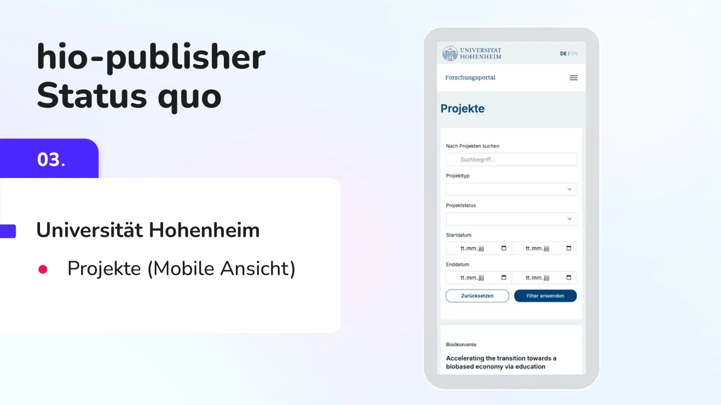 Folie 14: hio-publisher Status quo