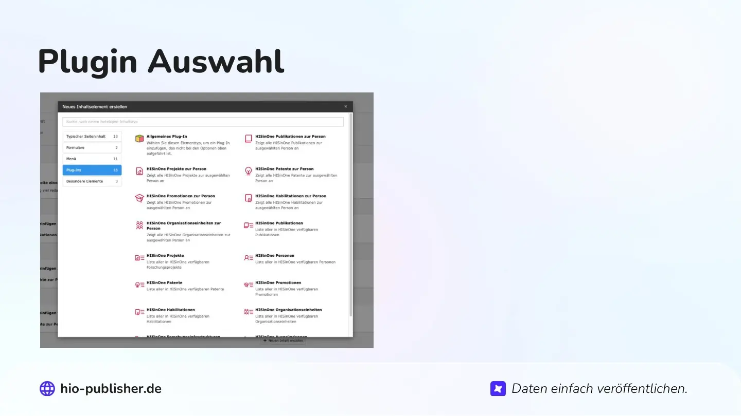 Folie 23: Plugin Auswahl
