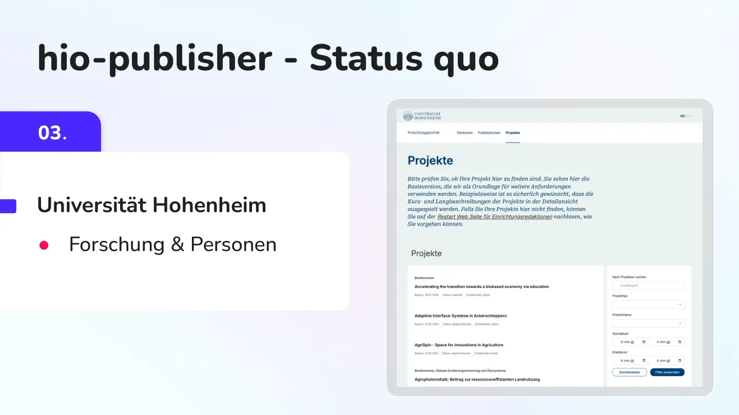 Folie 10: hio-publisher - Status quo