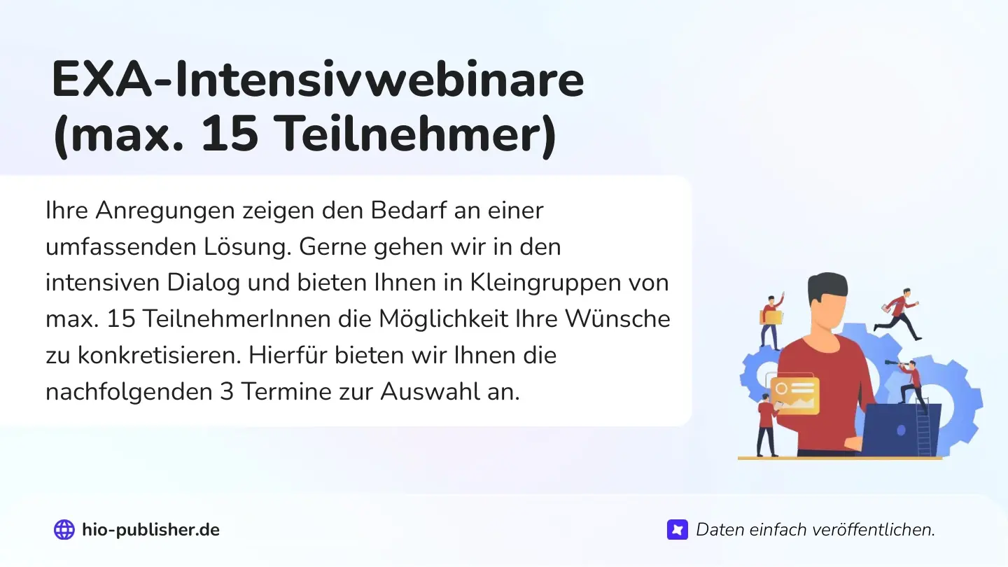 Folie 35: EXA-Intensivwebinare (max. 15 Teilnehmer:innen)
