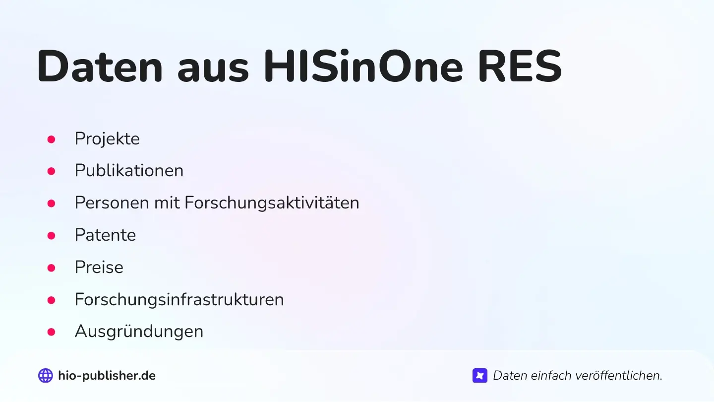 Folie 3: Daten aus HISinOne RES