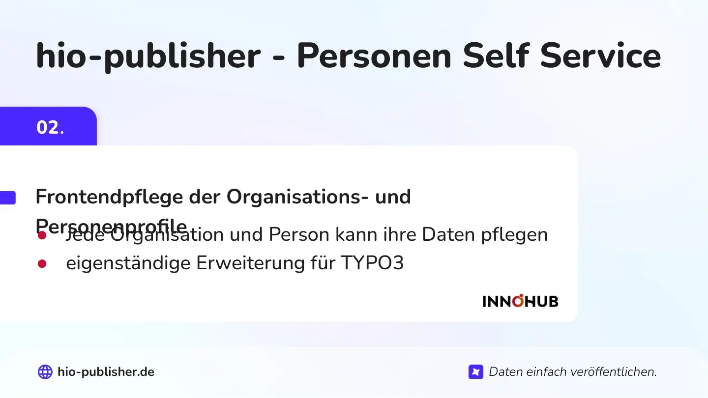 Folie 20: hio-publisher - Personen Self Service