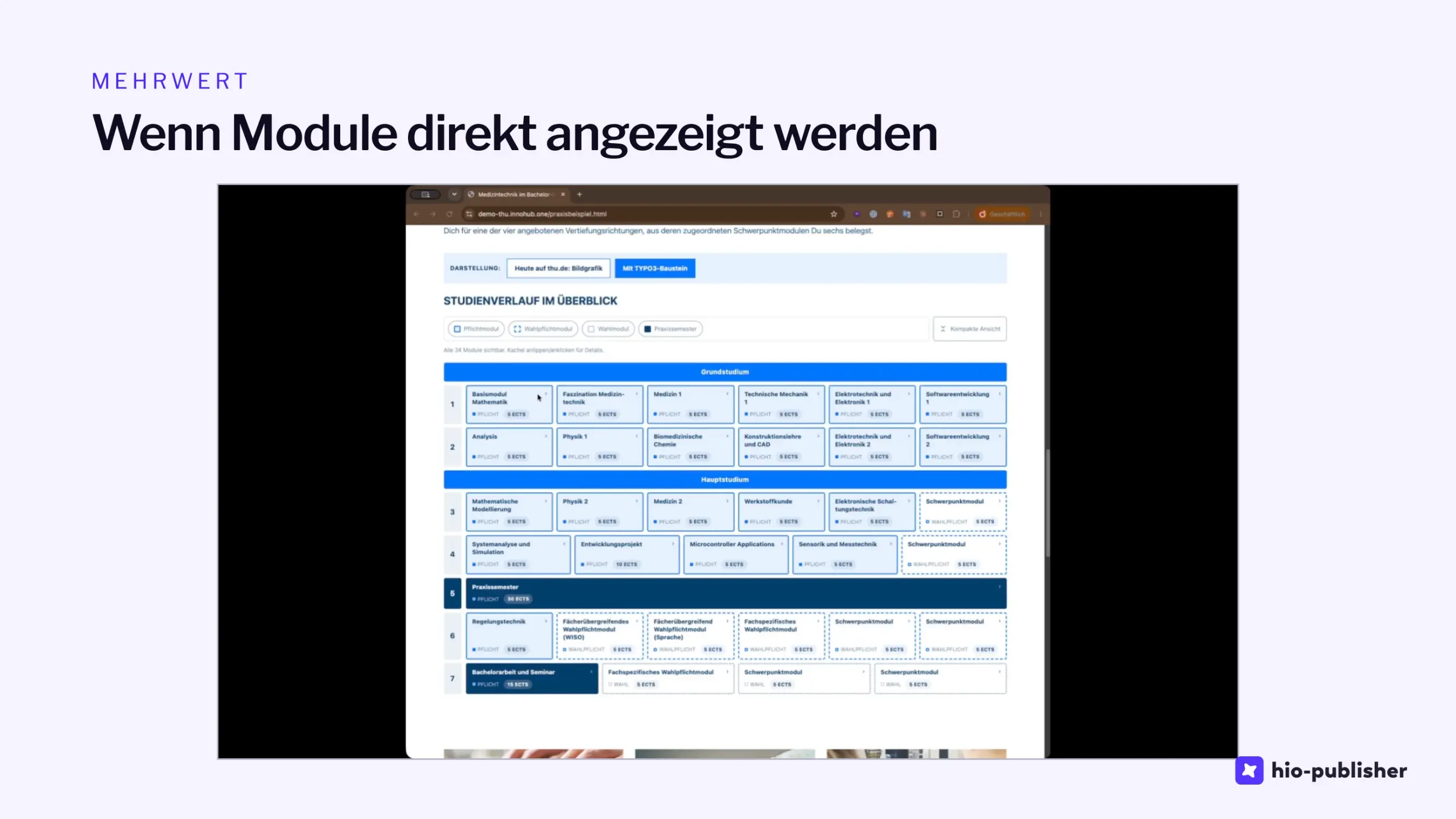 Folie 15: Wenn Module direkt angezeigt werden