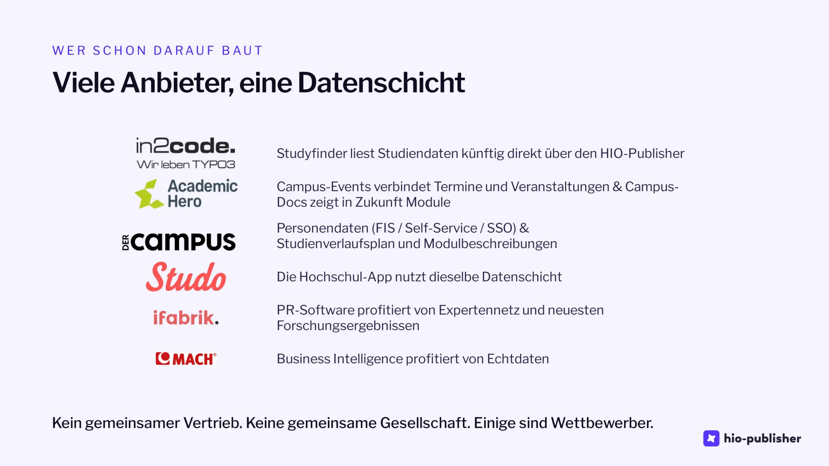 Folie 16: Viele Anbieter, eine Datenschicht
